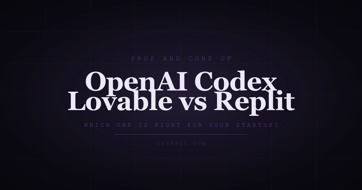 OpenAI Codex vs Lovable vs Replit comparison for startup founders