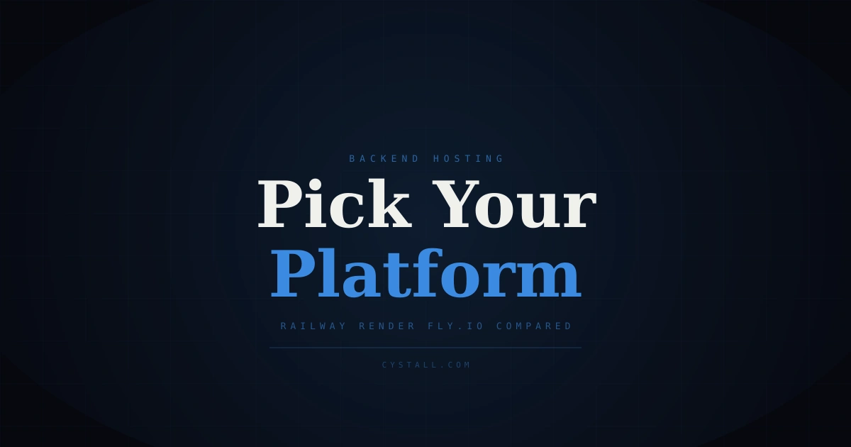 Comparison of Railway, Render, and Fly.io hosting platforms for startup backends