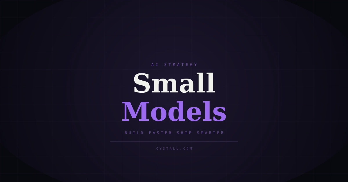 A futuristic blog cover about small language models for startup product decisions