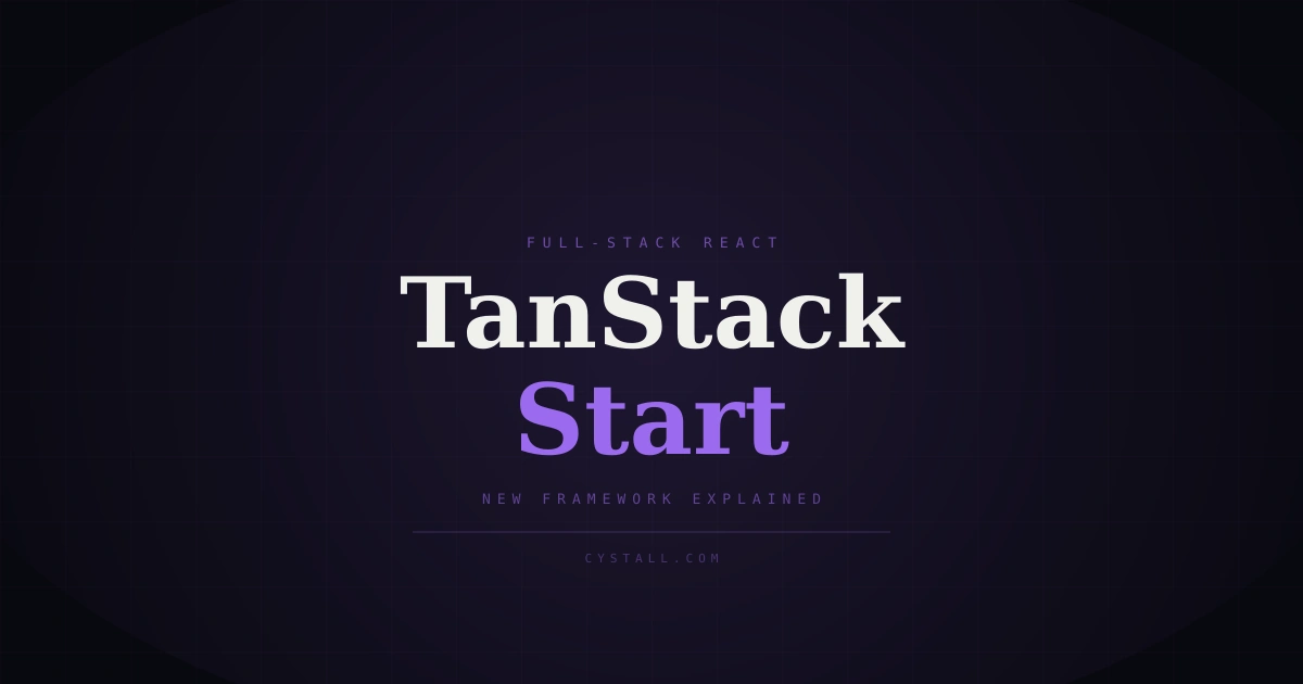 Cover image for a blog post explaining TanStack Start as a new full-stack React framework for founders and startup MVPs