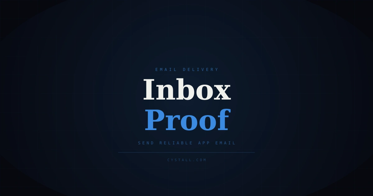 Dark promotional graphic about sending transactional email reliably from an app